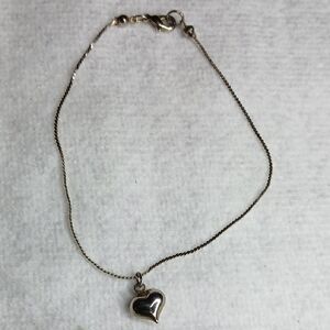 3D Heart Charm Silver Toned Clasp Bracelet